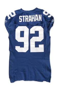 2004 Michael Strahan New York Giants Game Worn Home Jersey with Giants 80th Anniversary Patch (Steiner)